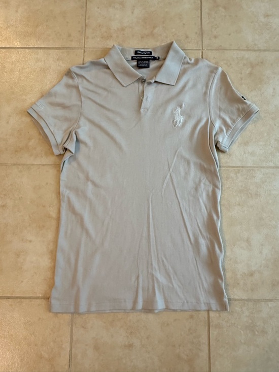 Polo Ralph Lauren Tops - Polo by Ralph Lauren Light Gray/Off-White Polo Shirt